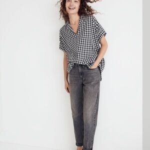 Madewell Swenson Popover Shirt in Double-Faced Gingham NWT